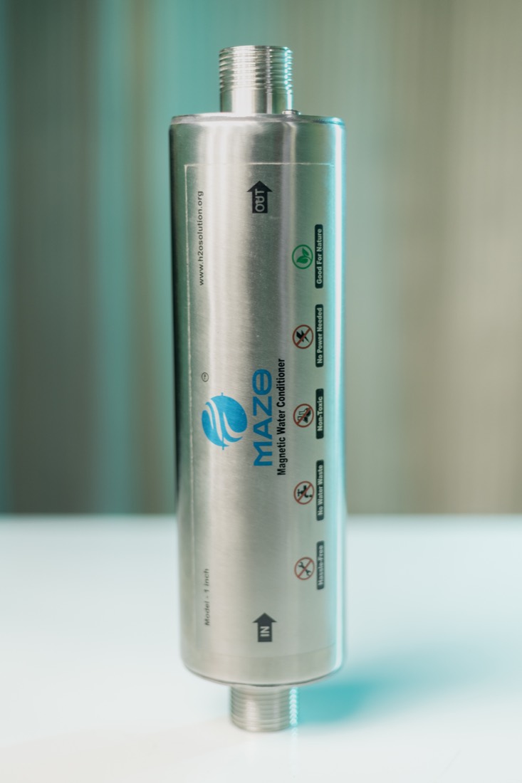 Mazo Magnetic Water Conditioner installed on a pipe